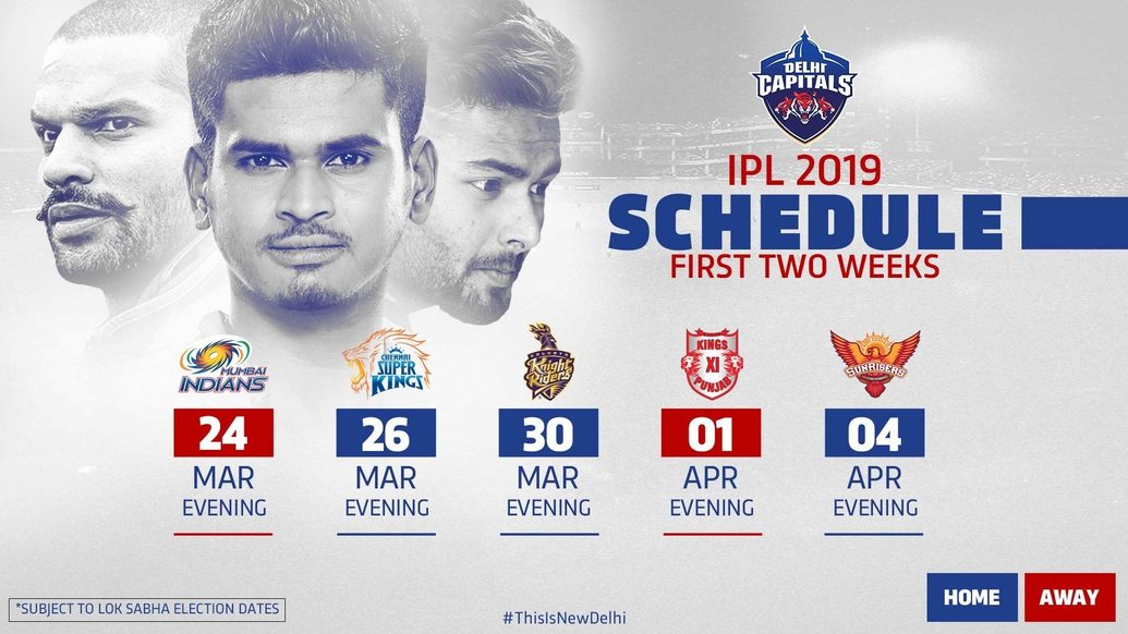 IPL announces schedule for the first two weeks, DC to begin campaign against MI